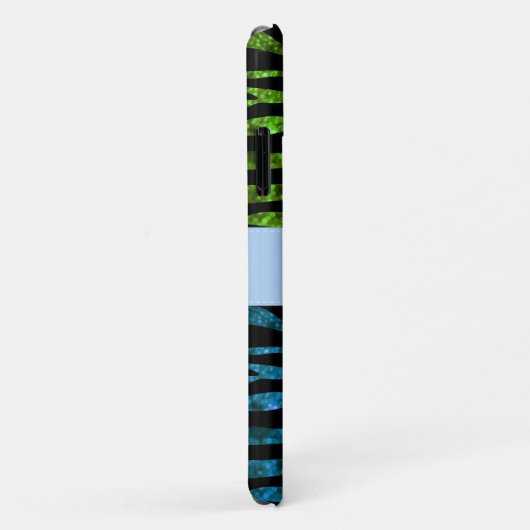Blauw Zebra, Groene Zebra, Glitter Zebra, Jouw naa Case-Mate iPhone Case (Achterkant/rechts)