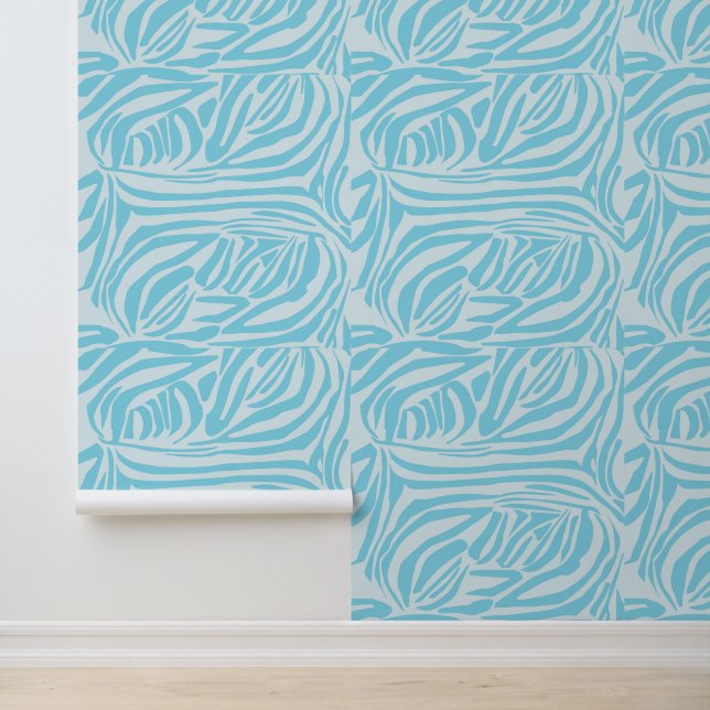 Blauw Zebra Patroon Behang (Applicatie)