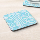 Blauw Zebra Patroon Bier Onderzetter (Linkerzijde)
