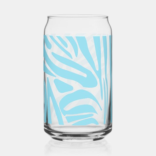 Blauw Zebra Patroon Blikvorm Glas (Voorkant)