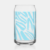 Blauw Zebra Patroon Blikvorm Glas (Achterkant)