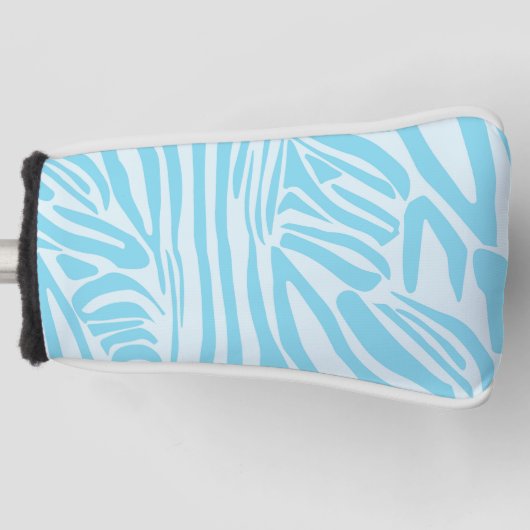 Blauw Zebra Patroon Golfheadcover (Voorkant)