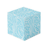 Blauw Zebra Patroon Kubus (Achter hoekig)