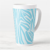 Blauw Zebra Patroon Latte Mok (Rechterhoek)