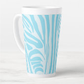 Blauw Zebra Patroon Latte Mok (Linkerhoek)