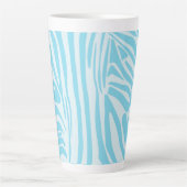 Blauw Zebra Patroon Latte Mok (Voorkant)