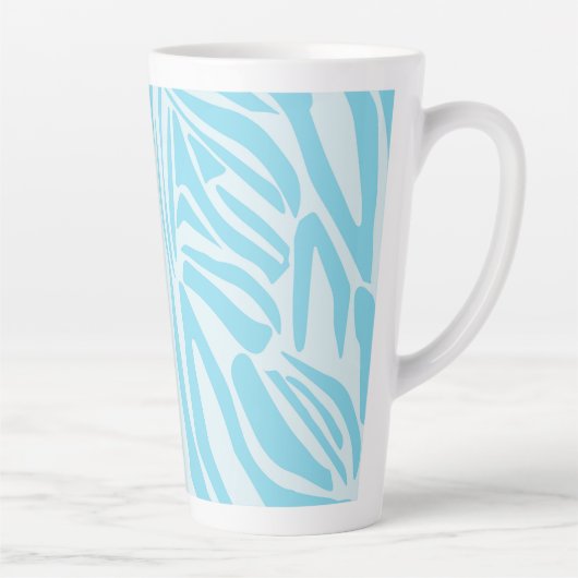 Blauw Zebra Patroon Latte Mok (Rechts)