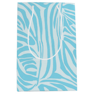 Blauw Zebra Patroon Medium Cadeauzakje