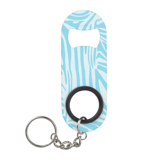 Blauw Zebra Patroon Mini Flessenopener (Voorkant)