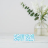 Blauw Zebra Patroon Mini Visitekaartje (Staand voorkant)