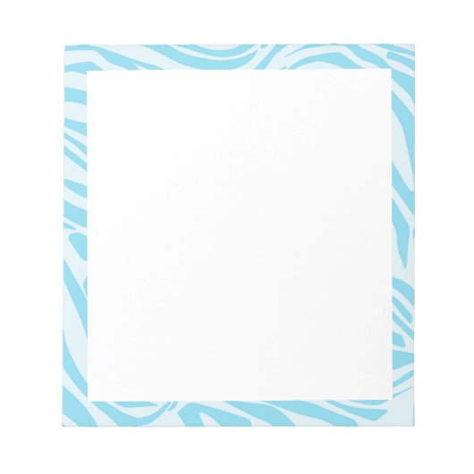 Blauw Zebra Patroon Notitieblok (Voorkant)