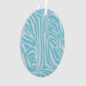 Blauw Zebra Patroon Ornament (voorkant)