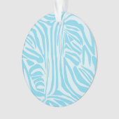 Blauw Zebra Patroon Ornament (voorkant)