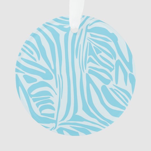 Blauw Zebra Patroon Ornament (voorkant)