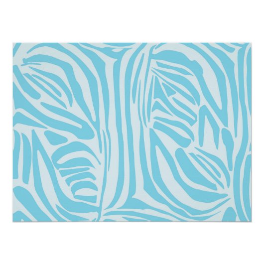 Blauw Zebra Patroon Perfect Poster (Voorkant)