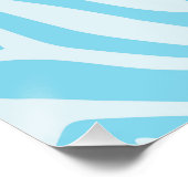 Blauw Zebra Patroon Perfect Poster (Hoek)