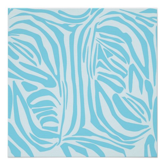 Blauw Zebra Patroon Perfect Poster (Voorkant)