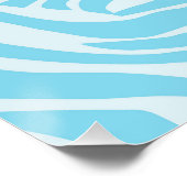 Blauw Zebra Patroon Perfect Poster (Hoek)