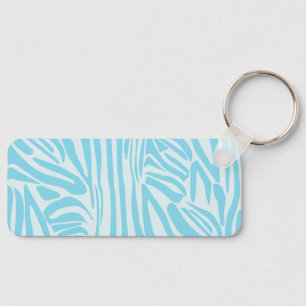 Blauw Zebra Patroon Sleutelhanger