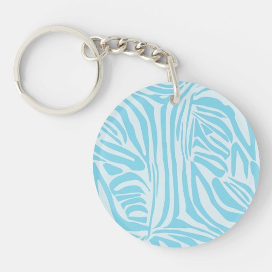 Blauw Zebra Patroon Sleutelhanger (Voorkant)