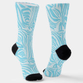 Blauw Zebra Patroon Sokken (Gebogen)