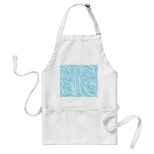 Blauw Zebra Patroon Standaard Schort (Voorkant)