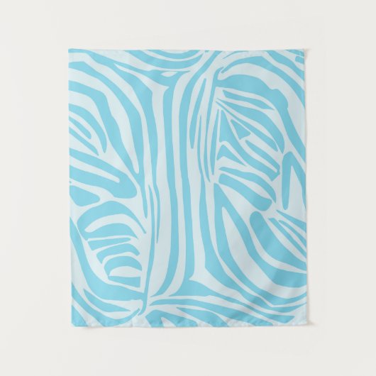 Blauw Zebra Patroon Wandkleed (Voorkant)