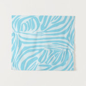 Blauw Zebra Patroon Wandkleed (Voorkant (horizontaal))