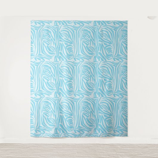 Blauw Zebra Patroon Wandkleed (Voorkant)