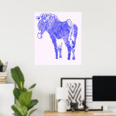 blauw zebra poster (Thuiskantoor)