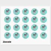  Blauw Zebra Ronde Sticker (Vel)