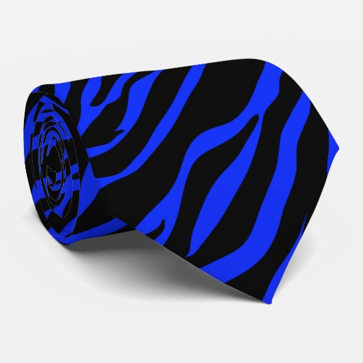 blauw zebra stropdas (Opgerold)