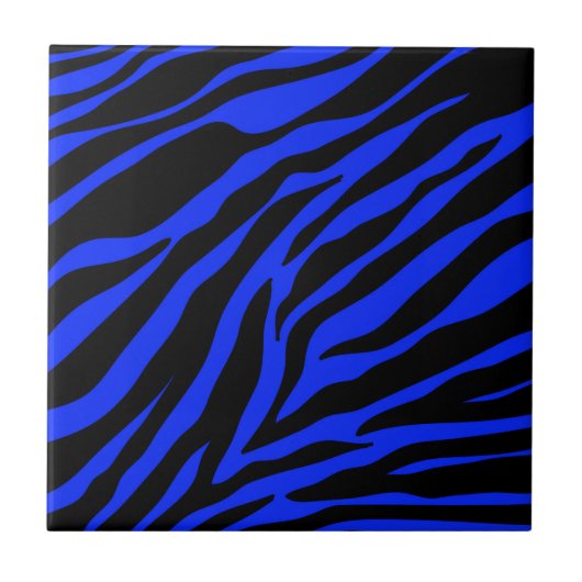 blauw zebra tegeltje (Voorkant)