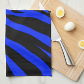 blauw zebra theedoek (Quarter Fold)