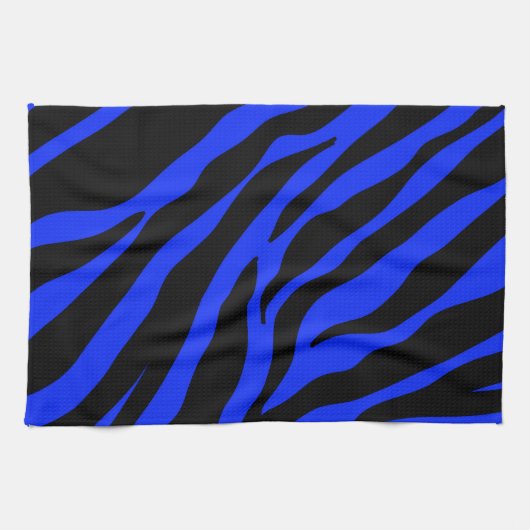blauw zebra theedoek (Horizontaal)