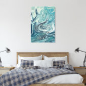 Blauw Zee Abstract schilderen Canvas Afdruk (Insitu (Slaapkamer))