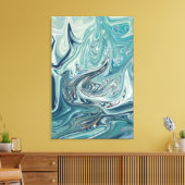 Blauw Zee Abstract schilderen Canvas Afdruk (Insitu (Woonkamer))