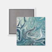 Blauw Zee Abstract schilderen Magneet (Voorkant / Achterkant)