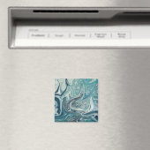 Blauw Zee Abstract schilderen Magneet (Insitu (Vaatwasser))
