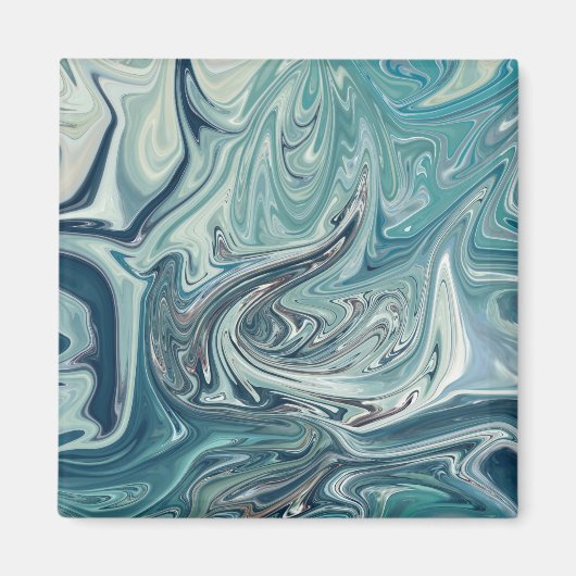 Blauw Zee Abstract schilderen Magneet (Voorkant)
