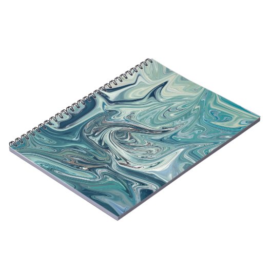 Blauw Zee Abstract schilderen Notitieboek (Linkerzijde)