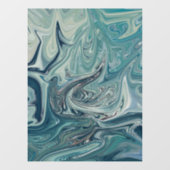 Blauw Zee Abstract schilderen Raamsticker (Vel)