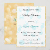Blauw zee baby shower-uitnodiging kaart (Voorkant / Achterkant)