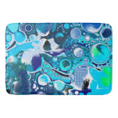 Blauw Zee beluistert Abstracte kunst Badmat (Voorkant)