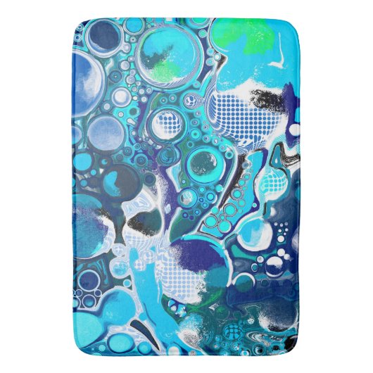 Blauw Zee beluistert Abstracte kunst Badmat (Voorkant Verticaal)