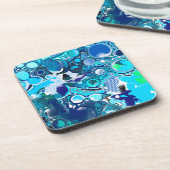 Blauw Zee beluistert Abstracte kunst Bier Onderzetter (Linkerzijde)