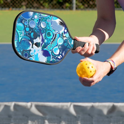 Blauw Zee beluistert Abstracte kunst Pickleball Paddle (Insitu)