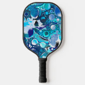 Blauw Zee beluistert Abstracte kunst Pickleball Paddle (Voorkant)
