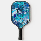Blauw Zee beluistert Abstracte kunst Pickleball Paddle (Achterkant)