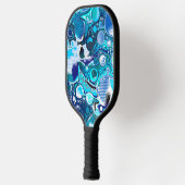 Blauw Zee beluistert Abstracte kunst Pickleball Paddle (Links)